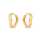 14k Yellow Gold Heart Huggie Hoops