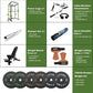 100lb Green Home Gym Set Multi-functional Power Cage, Home Adjustable Pullup Squat Rack 1000Lbs Capacity Comprehensive Fitness Barbell Rack