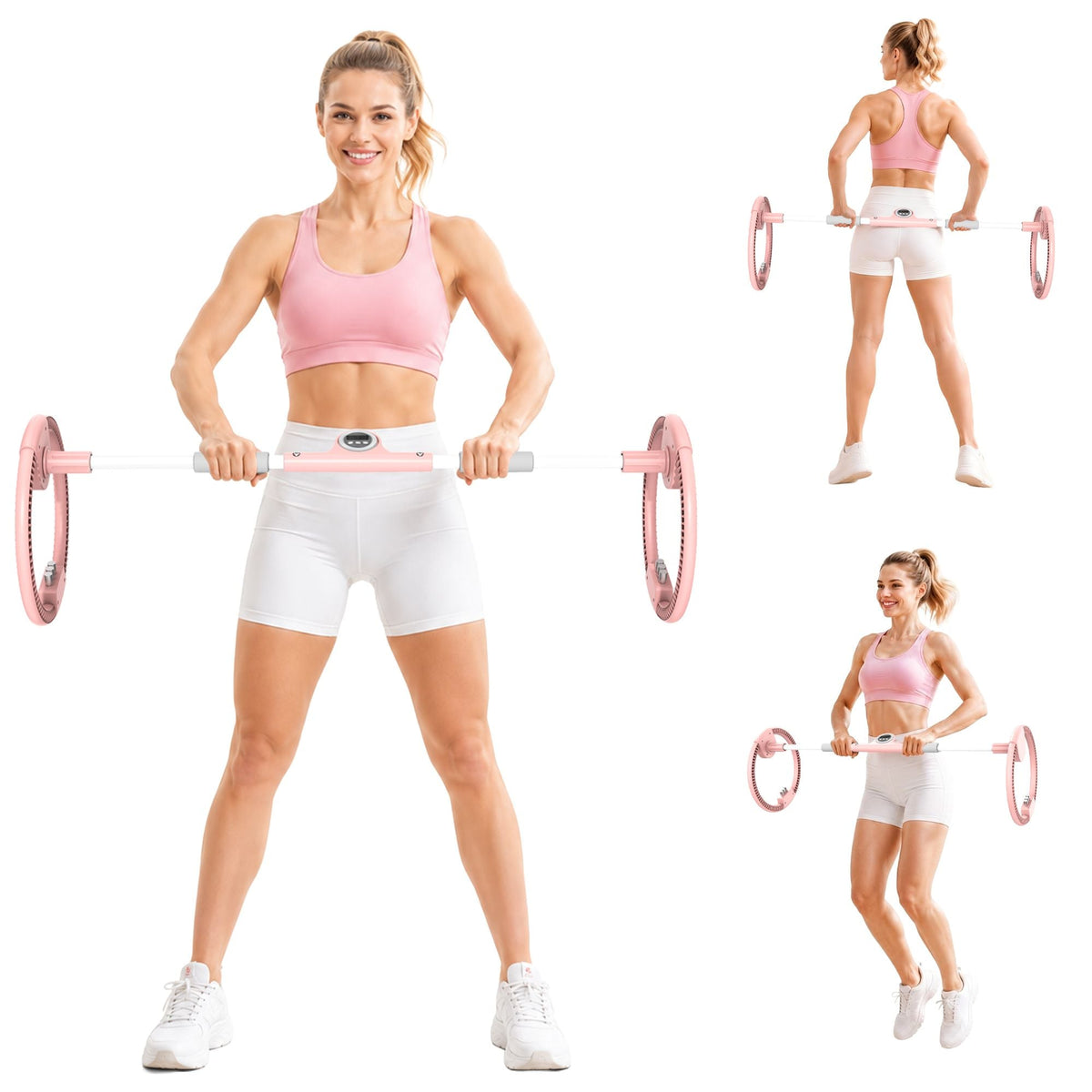 Adjustable Arms Exercise Wheel, Portable Forearm & Wrist Training Big Swing Wheel Trainer