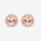 0.93 Carat Genuine Morganite and White Diamond 14K Rose Gold Earrings