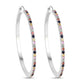 2.24 Carat Genuine Multi Sapphire .925 Sterling Silver Earrings