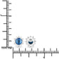 1.87 Carat Genuine Blue Sapphire and White Diamond 14K White Gold Earrings