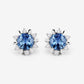 1.87 Carat Genuine Blue Sapphire and White Diamond 14K White Gold Earrings