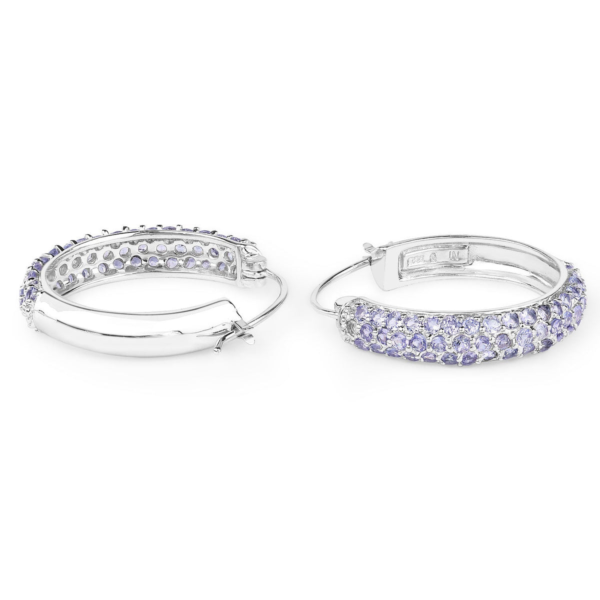 3.06 Carat Genuine Tanzanite .925 Sterling Silver Earrings
