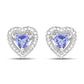 1.20 Carat Genuine Tanzanite & White Diamond .925 Sterling Silver Earrings