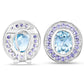6.30 ct. Genuine Blue Topaz and Tanzanite .925 Sterling Silver Earrings