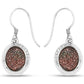 4.72 Carat Genuine Copper Bloom Drusy and White Topaz .925 Sterling Silver Earrings