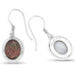 4.72 Carat Genuine Copper Bloom Drusy and White Topaz .925 Sterling Silver Earrings