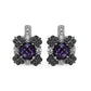 2.67 Carat Genuine Amethyst White Sapphire & Black Diamond .925 Sterling Silver Earrings