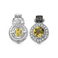 1.00 Carat Genuine Citrine and 0.31 ct..t.w Genuine Diamond Accents Sterling Silver Earrings