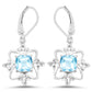 5.30 Carat Genuine Swiss Blue Topaz .925 Sterling Silver Earrings
