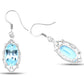 13.68 Carat Genuine Blue Topaz .925 Sterling Silver Earrings