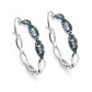 0.52 Carat Genuine Blue Diamond & White Diamond .925 Sterling Silver Earrings