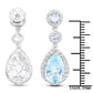 9.46 Carat Genuine Blue Topaz and White Topaz .925 Sterling Silver Earrings