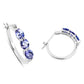 1.99 ct. Genuine Tanzanite and White Diamond .925 Sterling Silver Earrings