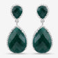 19.42 Carat Dyed Emerald and White Topaz .925 Sterling Silver Earrings