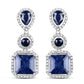11.62 Carat Dyed Sapphire .925 Sterling Silver Earrings