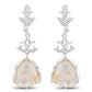 15.97 Carat Genuine Golden Rutile And White Topaz .925 Sterling Silver Earrings