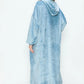 Double Take Full Size Pocketed Hooded Midi Lounge Dress