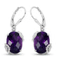 10.18 Carat Genuine Amethyst and White Topaz .925 Sterling Silver Earrings