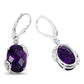10.18 Carat Genuine Amethyst and White Topaz .925 Sterling Silver Earrings