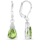 2.80 ct Genuine Peridot and White Zircon .925 Sterling Silver Earrings