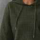 Full Size Textured Kangaroo Pocket Hoodie Plus Size