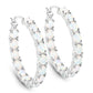 2.05 Carat Genuine Created Opal .925 Sterling Silver Earrings
