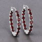 6.00 ct. Genuine Garnet .925 Sterling Silver Earrings