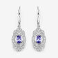 1.12 ct Genuine Tanzanite and White Topaz .925 Sterling Silver Earrings