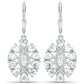 2.93 Carat Genuine Aquamarine and White Topaz .925 Sterling Silver Earrings