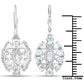 2.93 Carat Genuine Aquamarine and White Topaz .925 Sterling Silver Earrings