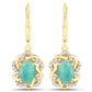 2.36 Carat Genuine Emerald and White Topaz .925 Sterling Silver Earrings