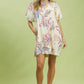 Umgee Boho Floral Print Mini Dress with Pockets