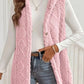 Button-Down Sherpa Hooded Vest Coat