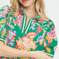 Umgee Jacquard Paisley Print Puff Sleeve Tunic Dress