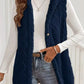 Button-Down Sherpa Hooded Vest Coat