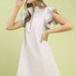 Umgee Zip-Neck Flutter Sleeve Dress