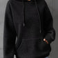 Full Size Textured Kangaroo Pocket Hoodie Plus Size