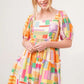 And The Why Square Neck Puff Sleeve Geo Printed Mini Dress