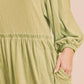 Aemi + Co Frill Round Neck Long Sleeve Romper with Pockets