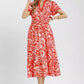 Umgee Paisley Print Midi Dress with Side Pockets