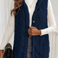 Button-Down Sherpa Hooded Vest Coat
