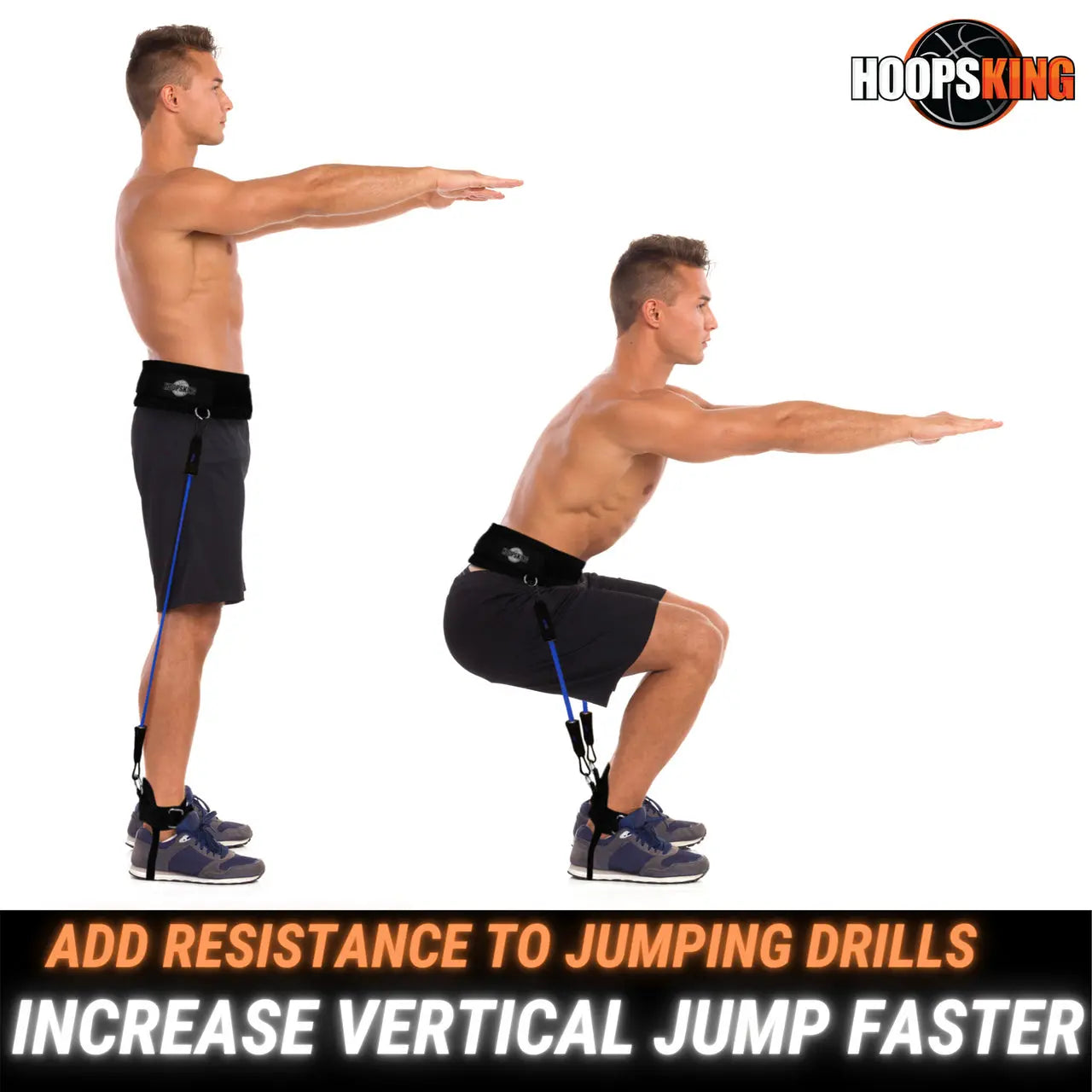 Vertical Jump Trainer Resistance Bands – Waist to Heels Training Set