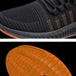 Men’s Mesh Running Sneakers – Lightweight Orange Sole Sport Shoes