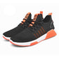 Men’s Mesh Running Sneakers – Lightweight Orange Sole Sport Shoes