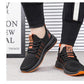 Men’s Mesh Running Sneakers – Lightweight Orange Sole Sport Shoes