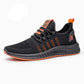Men’s Mesh Running Sneakers – Lightweight Orange Sole Sport Shoes