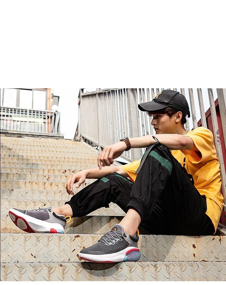 Men’s Air Cushion Running Sneakers – Slip-On Casual Trainer Shoes