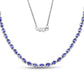 10.00 Carat Genuine Tanzanite .925 Sterling Silver Necklace